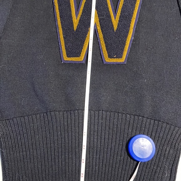 Vintage 1940s High School Letter Sweater Leather elbow patches—Sz 38 - Picture 9 of 12